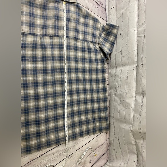 Bugle Boy Men’s Size Medium Button Down Shirt Short Sleeve Blue Plaid Casual - Picture 4 of 11